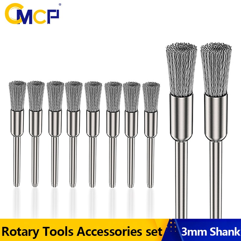 Cnc Router Bit - CMCP Stahldraht-Radbürsten-Set, 3,0 mm Schaft für