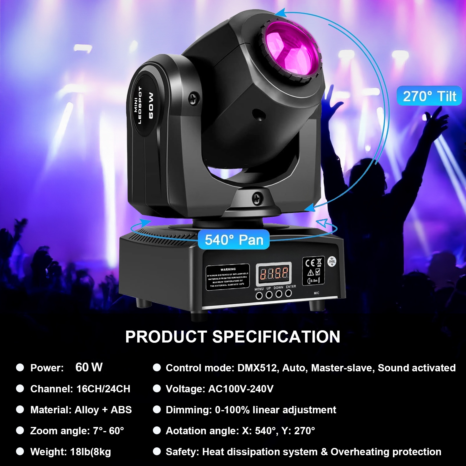 2PCS 60W Mini Led Dmx Gobo Mov – Laser Power Supply 60W Bewertung und Preis